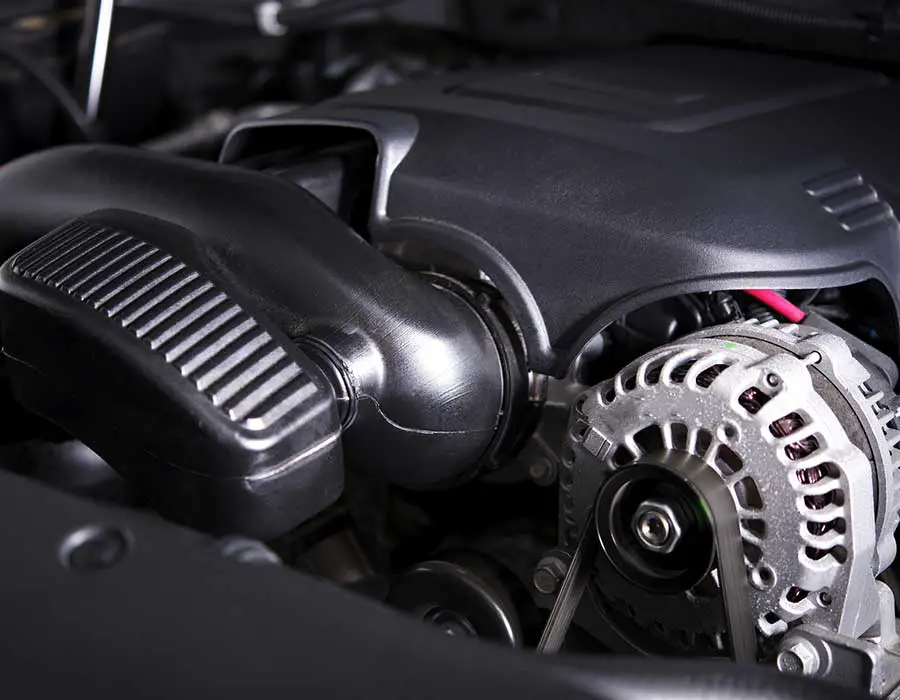 car alternator in an engine