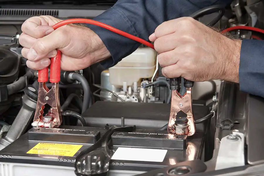 jump starting a car battery