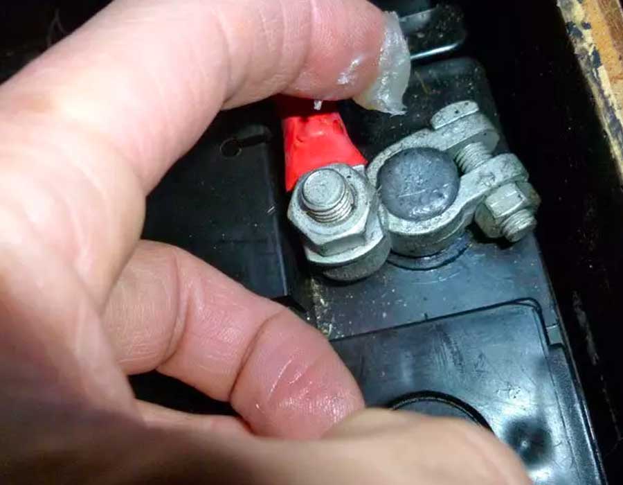 vaseline on battery